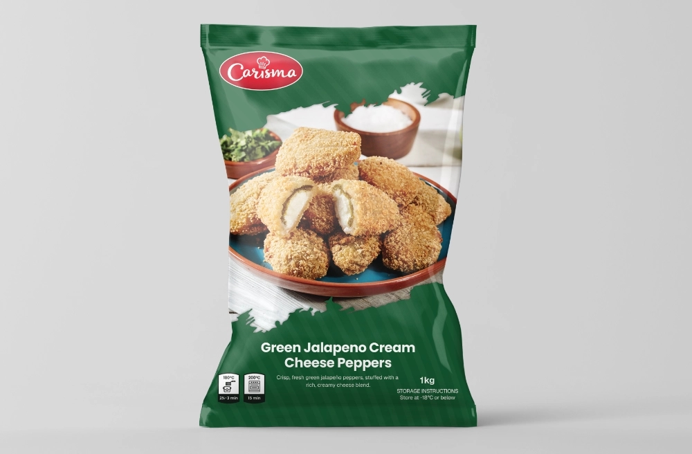 Carisma green jalapeno cream cheese peppers packaging