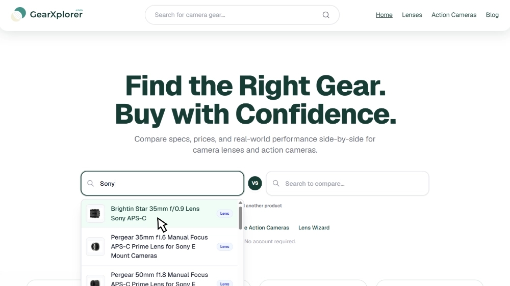 GearXplorer Website 2