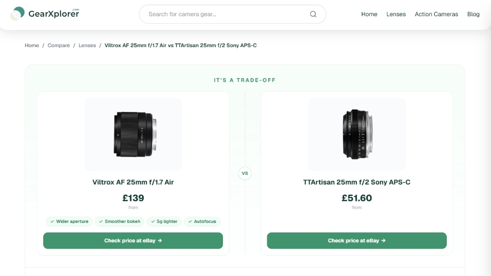 GearXplorer Website 3