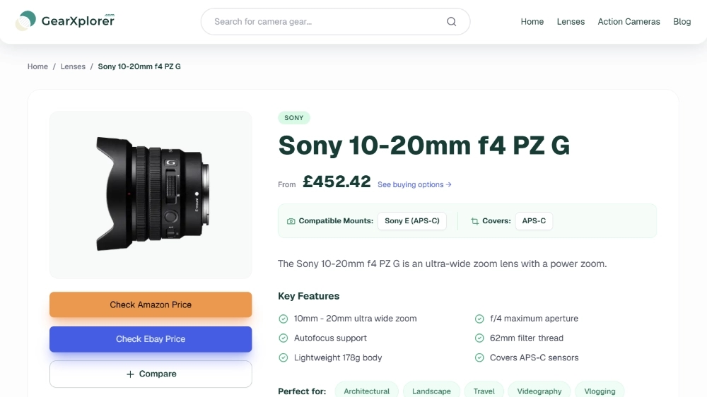 GearXplorer Website 4