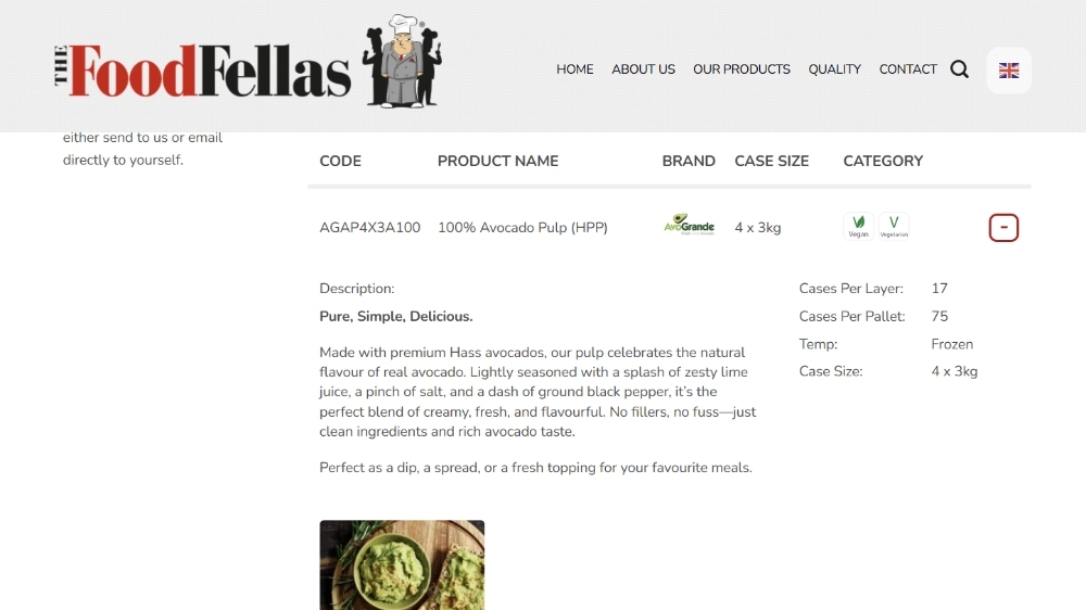 The FoodFellas sub-products
