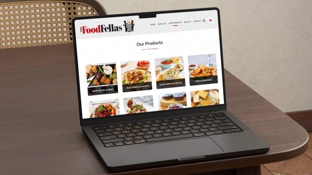 The FoodFellas website product range