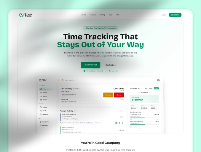 Time 'N Track Website